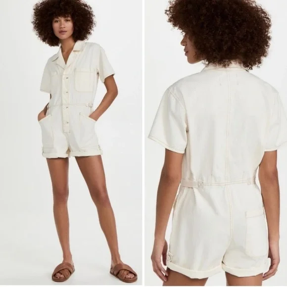 NWT Pistola White / Beige Parker Romper - Picture 2 of 8